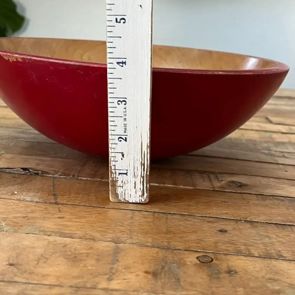 Vintage Primitive Handcrafted Wooden Bowl 11